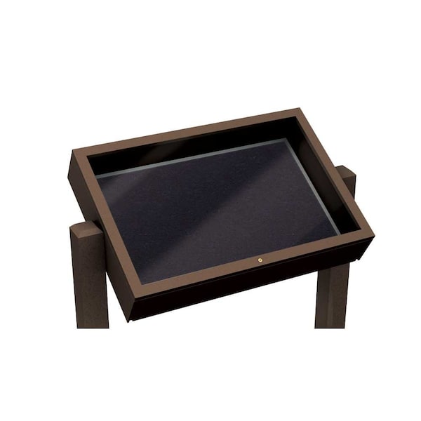 Outdoor Enclosed Combo Board, 48"x36", Brnz Frame/Blk Porc & Medium Grey